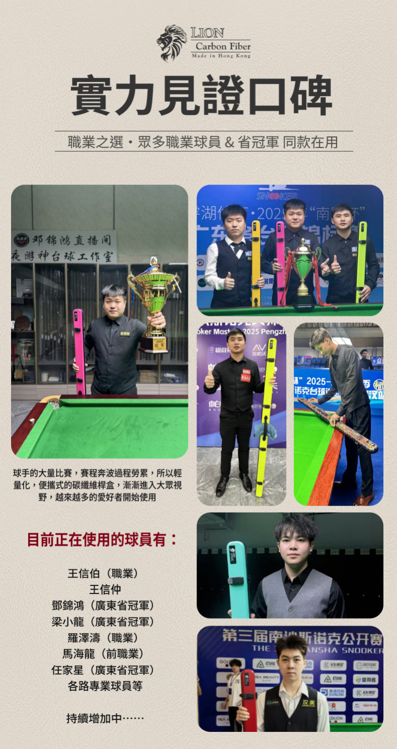 LION carbon fibre cue case guide, page 15