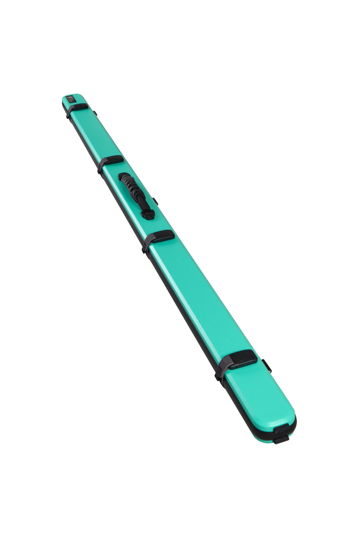 Lion carbon fibre textured cue case, Mint Green, full view