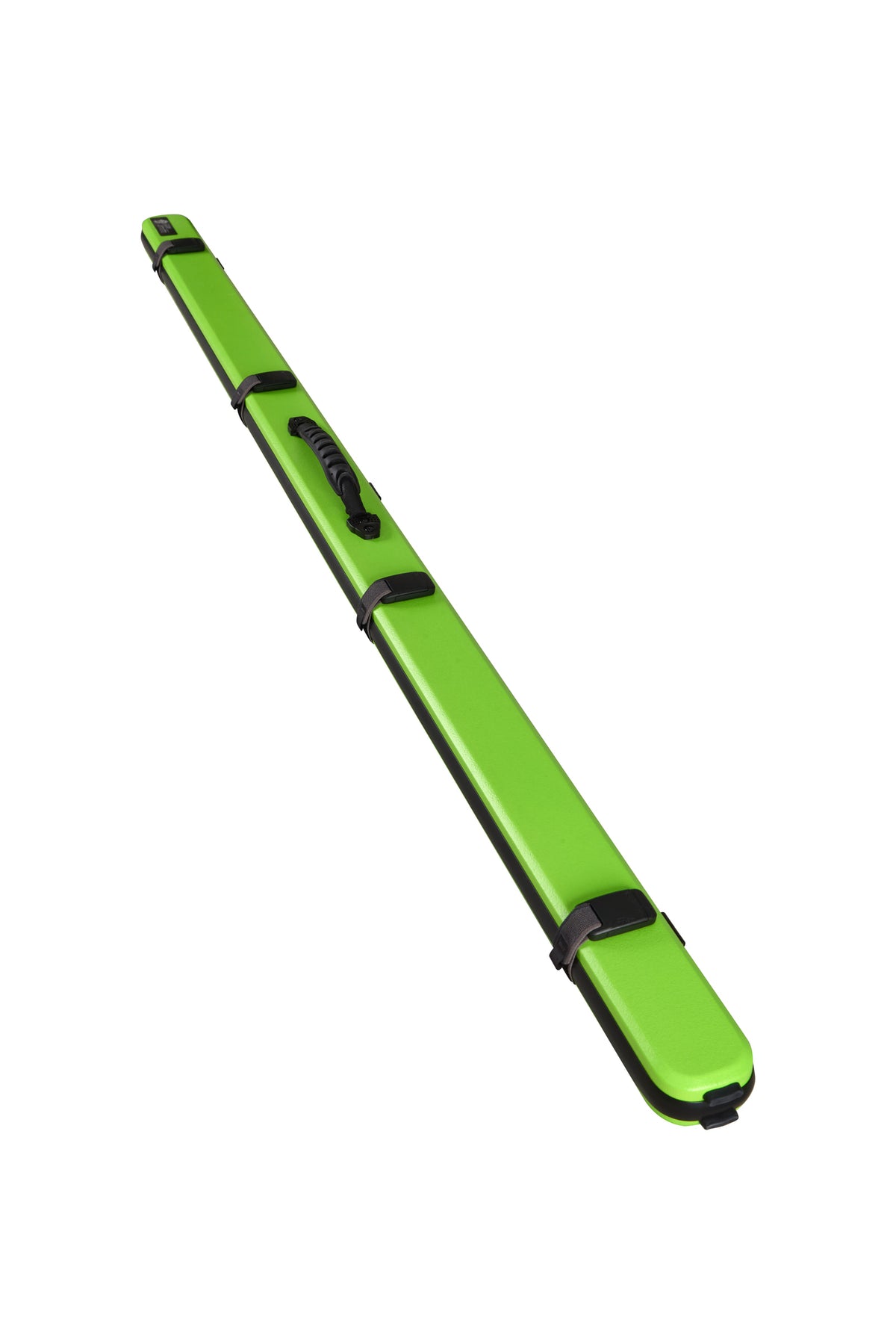 Lion carbon fibre textured cue case, Neon Green, full view