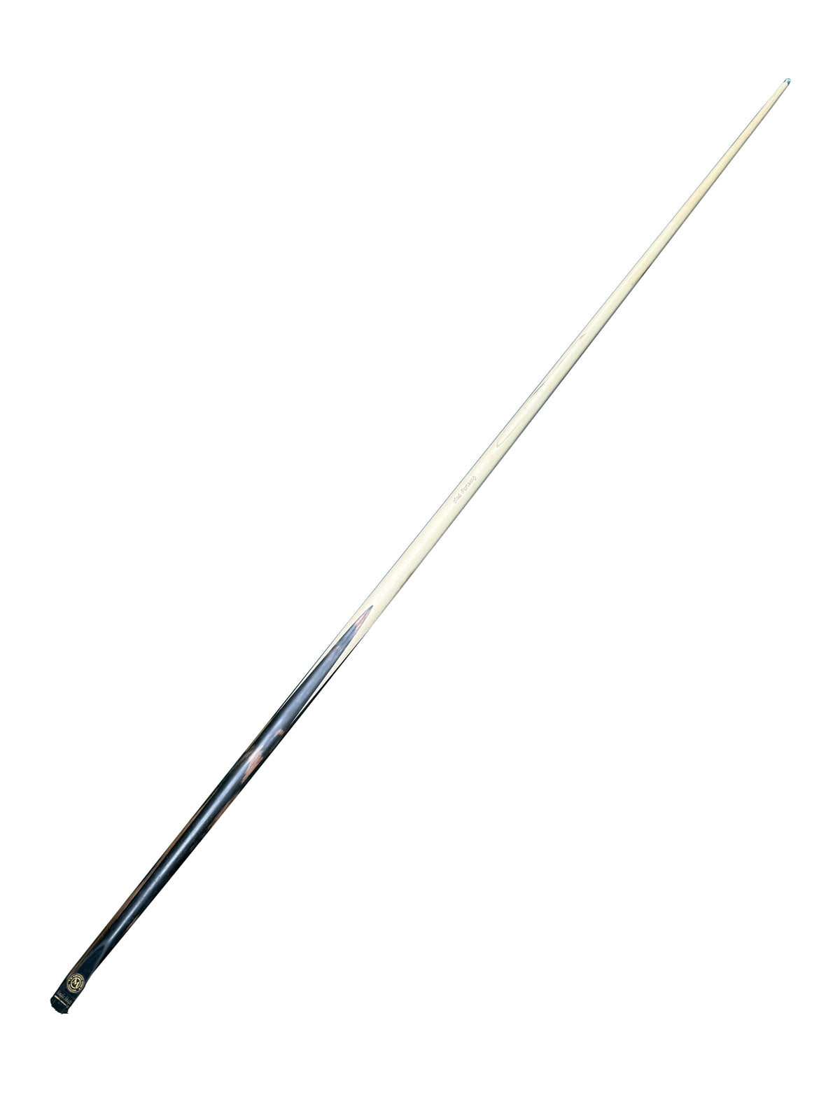 Saraburi Cues Single Shaft Maple pre-owned snooker cue, full-length view on a white background