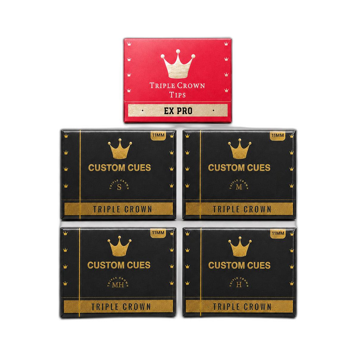 Triple Crown cue tip on a white background